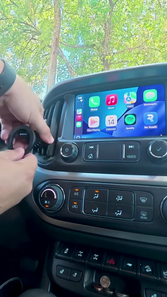No Roads reel: the No Roads app on a truck dashboard screen